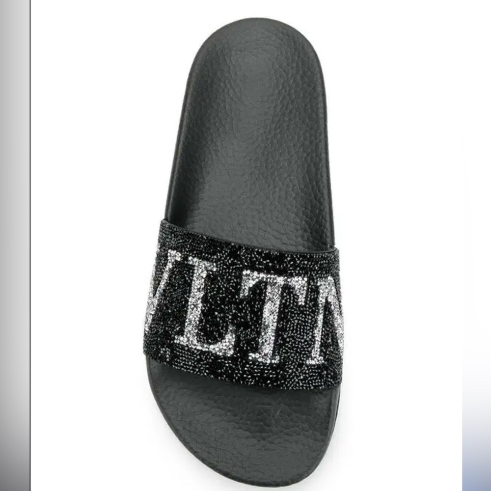 Valentino Garavani Black SWAROVSKI Crystal-Embellished Slide Sandal